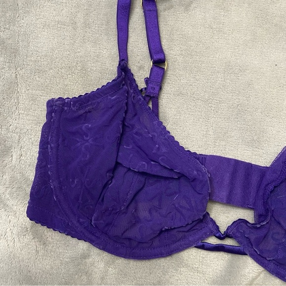 New! Victoria’s Secret Dream Angels Mesh Unlined Logo Demi Bra 10328 - Picture 3 of 9